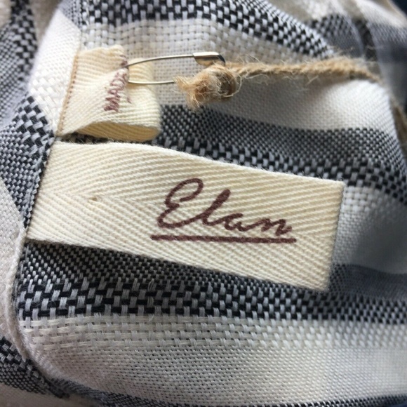 NWT ELAN Women’s Med Grey Stripe Cold Shldr Shirt - Picture 7 of 8